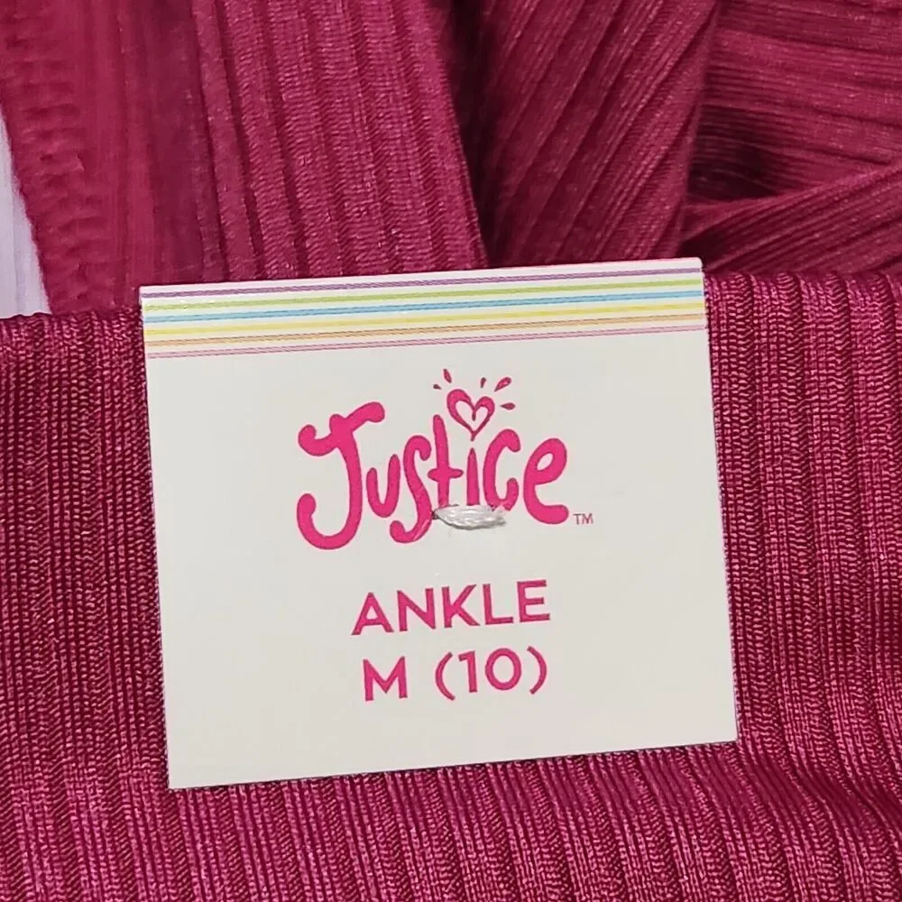 Justice Leggings For Girls Size Medium (10) Color Raspberry Radiance [
